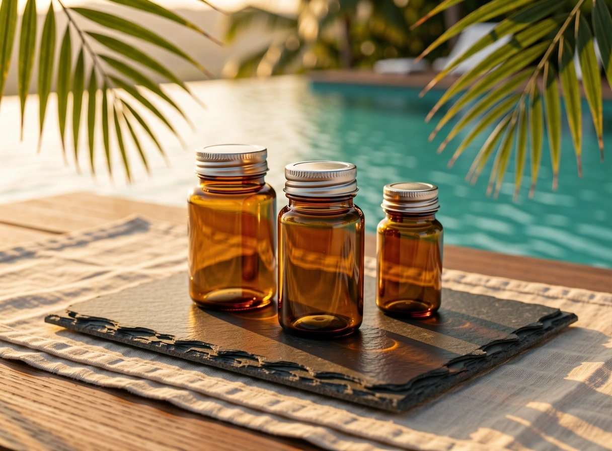 Naturstoffe und Glasbehälter